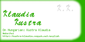 klaudia kustra business card